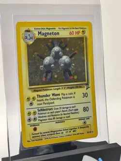 2000 Pokemon TCG Base Set 2 WOTC Magneton Holo Rare 9/130 Vintage Card LP - Image 4