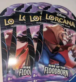 Disney Lorcana Rise Of The Floodborn Trading Card Lot of 4 Booster Packs - Image 1