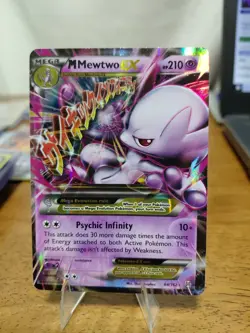 Pokemon M Mega Mewtwo EX Ultra Rare Holo TCG Card 64/162 XY Breakthrough LP - Image 1