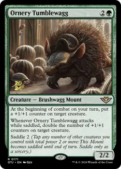MTG Ornery Tumblewagg [Outlaws of Thunder Junction Prerelease Promos] Foil Near - Image 1