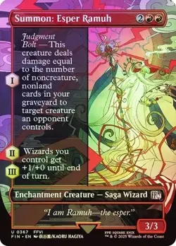 Summon: Esper Ramuh FOIL BORDERLESS - 0367 - Uncommon - Final Fantasy FIN MTG - Image 1
