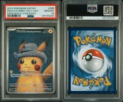 2023 POKEMON SVP POKEMON X VAN GOGH PROMO PIKACHU WITH GREY FELT HAT PSA 10 - Image 3