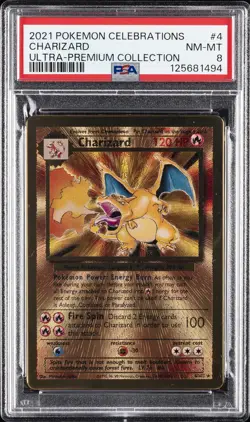 2021 POKEMON CELEBRATIONS ULTRA-PREMIUM COLLECTION #4 CHARIZARD PSA 8 - Image 1