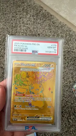 Pokemon TCG Pikachu ex Hyper Rare 179/131 Sv: Prismatic Evolutions Holo PSA 10 - Image 1
