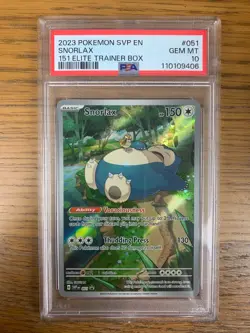 Pokemon PSA 10 Snorlax 151 English - Image 1