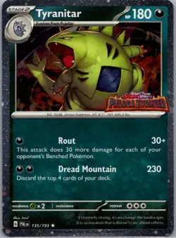 Tyranitar (Paldea Evolved Stamp) 135/193 Holo Pokemon NM - Image 1