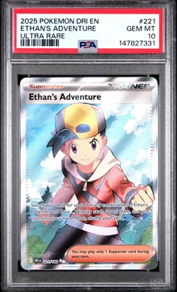 2025 POKEMON DRI EN-DESTINED RIVALS ULTRA RARE ETHAN'S ADVENTURE PSA 10 GEM MINT - Image 1