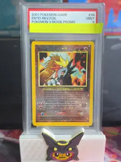 2001 Pokemon 3 Movie Promo Entei Reverse Foil #34 PSA 9 MINT Nice Swirls🔥 - Image 1