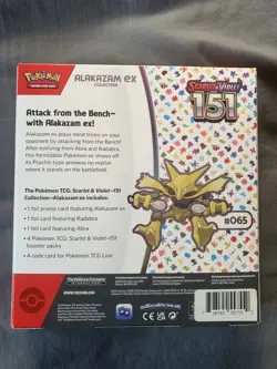 Pokemon Scarlet & Violet 151 Alakazam ex Collection Box 4 Booster Packs - Image 3