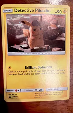 Detective Pikachu #SM194 - Pokemon TCG - Sun & Moon - Promo - Cosmos Holo - NM - Image 1