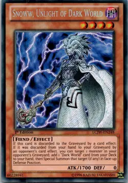 Yugioh Snoww, Unlight of Dark World LCJW-EN248 1st Edition Secret Rare NM - Image 1