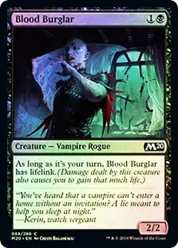 Blood Burglar FOIL Core Set 2020 / M20 NM Black Common MAGIC MTG CARD ABUGames - Image 1