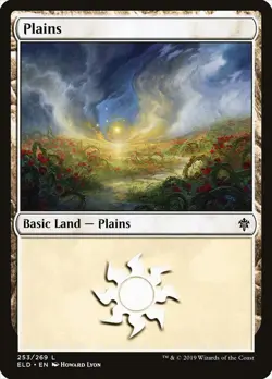 Plains (253) FOIL Throne of Eldraine PLD Basic Land MAGIC MTG CARD ABUGames - Image 1