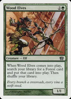 Wood Elves 8th Edition NM Green Common MAGIC THE GATHERING MTG CARD ABUGames - Image 1