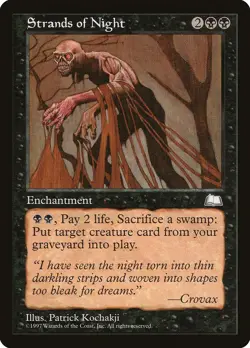 Strands of Night Weatherlight HEAVILY PLD Black Uncommon MAGIC MTG CARD ABUGames - Image 1