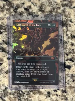 MTG Lord of the Rings Last March of the Ents Borderless Foil 0418 NM Mythic - Image 1