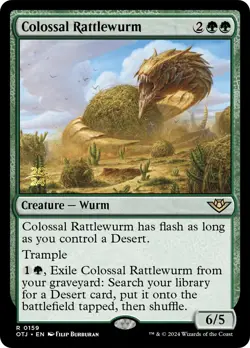 MTG Colossal Rattlewurm [Outlaws of Thunder Junction Prerelease Promos] Foil Nea - Image 1