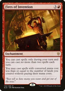 Fires of Invention FOIL Throne of Eldraine NM Red Rare MAGIC MTG CARD ABUGames - Image 1
