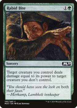 Rabid Bite FOIL Core Set 2020 / M20 NM Green Common MAGIC MTG CARD ABUGames - Image 1