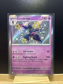 Pokemon TCG Ceruledge 162/091 Holo Shiny Rare SV: Paldean Fates NM - Image 1