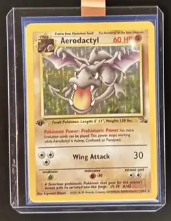 Pokemon Aerodactyl 1/62 1st Edition Holo Rare Pokemon Fossil Set Holofoil TCG - Image 2