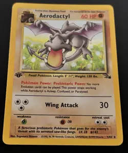 Pokemon Aerodactyl 1/62 1st Edition Holo Rare Pokemon Fossil Set Holofoil TCG - Image 4