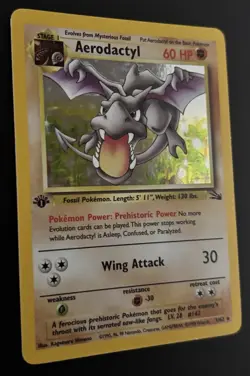 Pokemon Aerodactyl 1/62 1st Edition Holo Rare Pokemon Fossil Set Holofoil TCG - Image 5