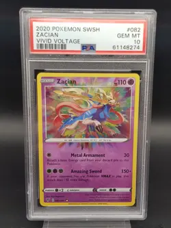 Pokemon Zacian 082/185 Vivid Voltage PSA 10 Full Art Secret Rare - Image 1