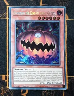 YUGIOH Pumpking the King of Grave Ghosts (MZMU-EN001) Secret Rare 1st Edition NM - Image 1