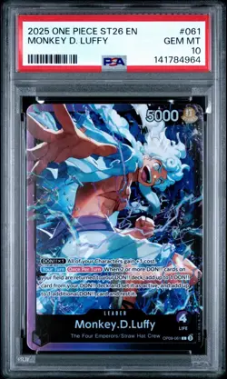 2025 ONE PIECE STARTER DECK ST26-PURPLE/BLACK LEADER MONKEY D LUFFY 061 PSA 10 - Image 1