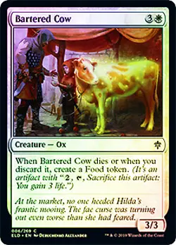 Bartered Cow FOIL Throne of Eldraine NM White Common MAGIC MTG CARD ABUGames - Image 1
