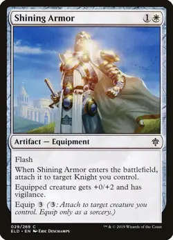 Shining Armor FOIL Throne of Eldraine NM Artifact White Common MTG CARD ABUGames - Image 1