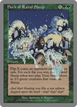 Flock of Rabid Sheep Unglued MINT Green Uncommon MAGIC GATHERING CARD ABUGames - Image 1