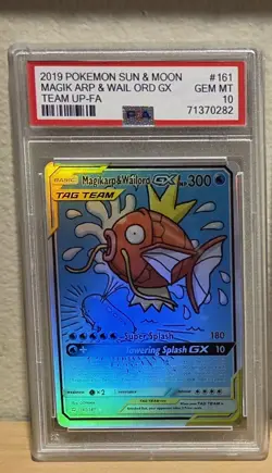 2019 Pokemon Sun & Moon Team Up Magikarp & WailordGX Alt Art #161(art/deco card) - Image 1