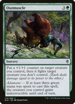 Outmuscle FOIL Throne of Eldraine NM Green Common MAGIC GATHERING CARD ABUGames - Image 1