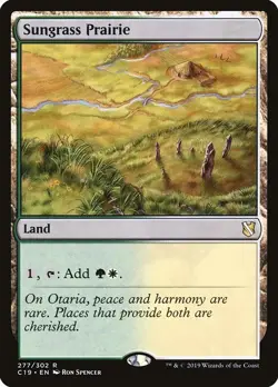Sungrass Prairie Commander 2019 NM Land White Green Rare MAGIC MTG CARD ABUGames - Image 1