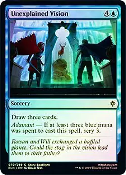 Unexplained Vision FOIL Throne of Eldraine NM Blue Common MAGIC CARD ABUGames - Image 1