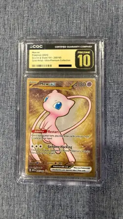 CGC 10 PRISTINE Mew Ex 205/165 Gold METAL 151 UPC PROMO Pokemon Card - Image 1