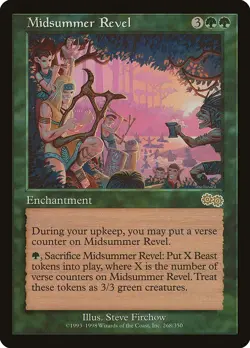 Midsummer Revel Urza's Saga HEAVILY PLD Green Rare MAGIC GATHERING CARD ABUGames - Image 1