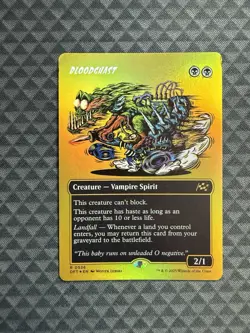 MTG Bloodghast #0536 First-Place Foil Borderless Rare Aetherdrift (DFT) *dinged - Image 1