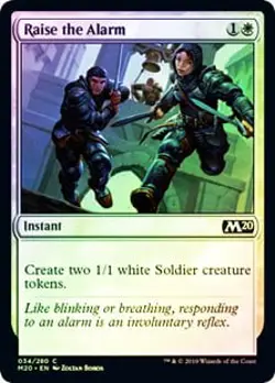 Raise the Alarm FOIL Core Set 2020 / M20 NM White Common MAGIC MTG CARD ABUGames - Image 1