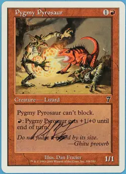 Pygmy Pyrosaur 7th Edition NM Red Common Artist Signed CARD (s2252) ABUGames - Image 1