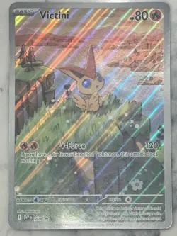 Victini SVP 208 Illustration Rare Black Star Promo Black & White Pokemon JUMBO - Image 1