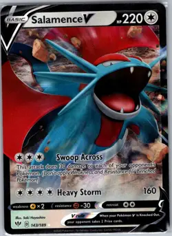 Salamence V 143/189 SWSH03: Darkness Ablaze - Pokemon Card - NM - Image 1