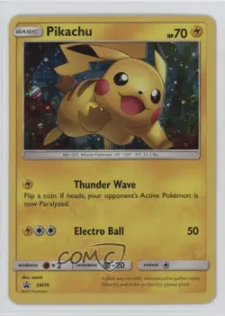 Pikachu Holo Pokemon Sun & Moon Black Star Promo #SM76 - Image 1