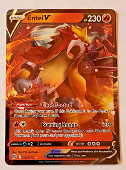 Pokemon TCG: Entei V Brilliant Stars #022/172 Full Art MINT - Image 1