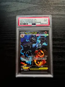 2025 Pokemon PFL EN Mega Charizard X ex #125 PSA 9 Mint SIR Graded Card - Image 1