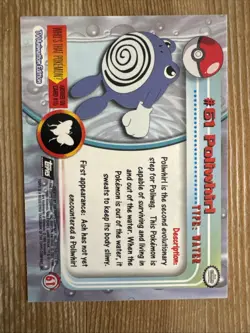 Poliwhirl #61 Topps Series 1 TV Animation Edition Black Label Pokemon TCG NM - Image 2