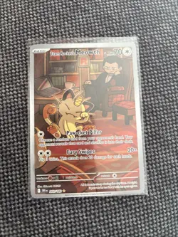 Team Rocket's Meowth 203/182 Illustration Rare Destined Rivals NM - Pokemon TCG - Image 1