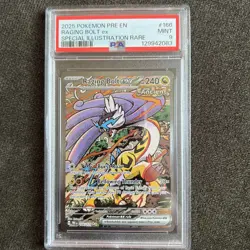 Pokemon TCG Raging Bolt EX Prismatic Evolutions Holo Card 166/131 Sir PSA 9 - Image 1